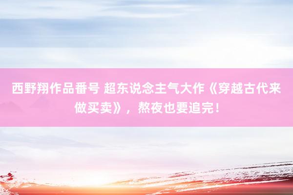 西野翔作品番号 超东说念主气大作《穿越古代来做买卖》，熬夜也要追完！