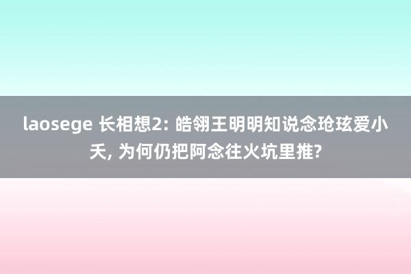 laosege 长相想2: 皓翎王明明知说念玱玹爱小夭, 为何仍把阿念往火坑里推?