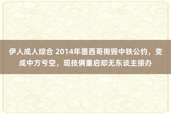 伊人成人综合 2014年墨西哥撕毁中铁公约，变成中方亏空，现技俩重启却无东谈主接办