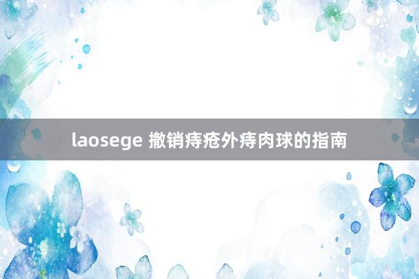 laosege 撤销痔疮外痔肉球的指南