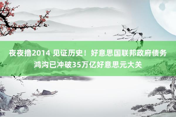 夜夜撸2014 见证历史！好意思国联邦政府债务鸿沟已冲破35万亿好意思元大关