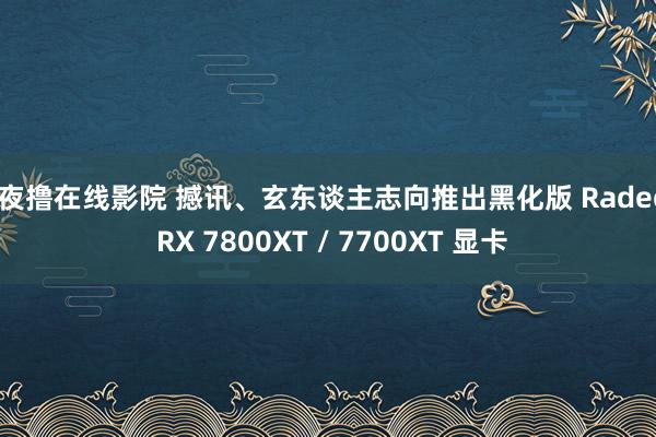 夜夜撸在线影院 撼讯、玄东谈主志向推出黑化版 Radeon RX 7800XT / 7700XT 显卡