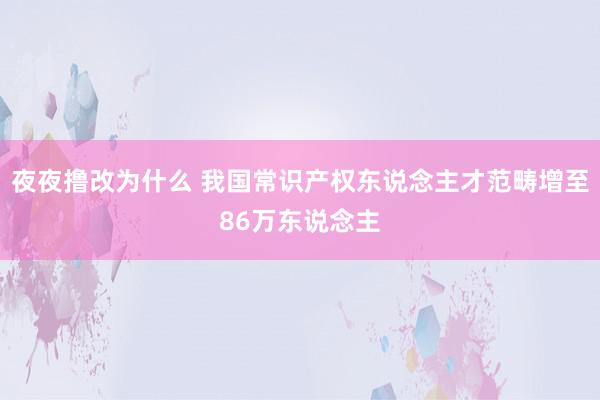 夜夜撸改为什么 我国常识产权东说念主才范畴增至86万东说念主