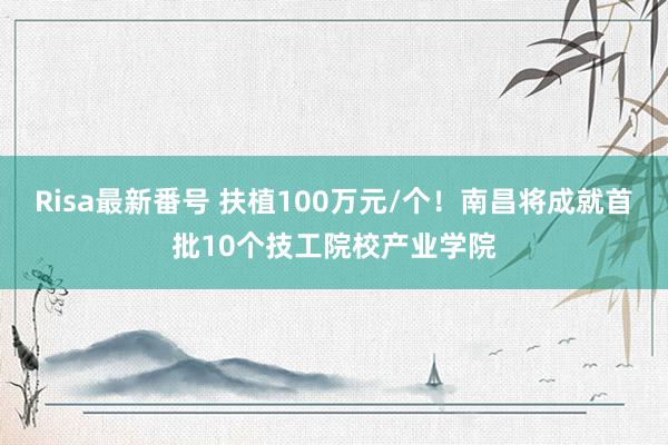 Risa最新番号 扶植100万元/个！南昌将成就首批10个技工院校产业学院