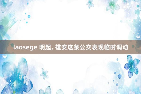 laosege 明起, 雄安这条公交表现临时调动