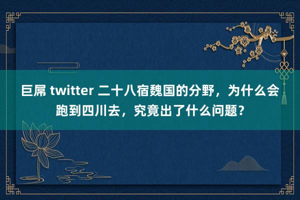 巨屌 twitter 二十八宿魏国的分野，为什么会跑到四川去，究竟出了什么问题？