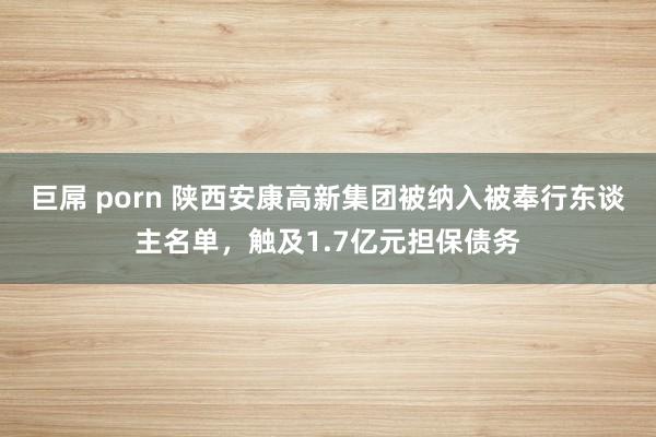 巨屌 porn 陕西安康高新集团被纳入被奉行东谈主名单，触及1.7亿元担保债务