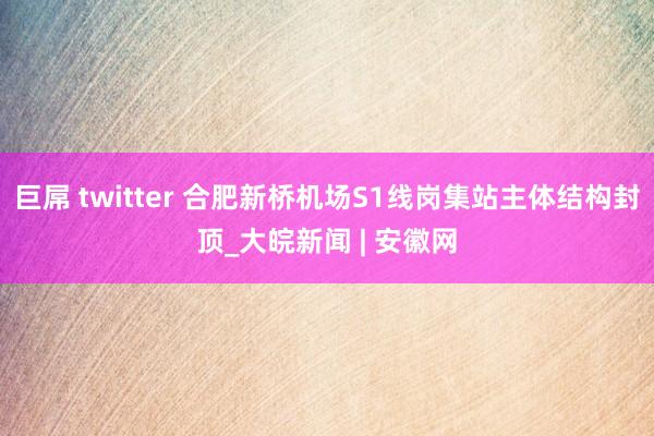 巨屌 twitter 合肥新桥机场S1线岗集站主体结构封顶_大皖新闻 | 安徽网